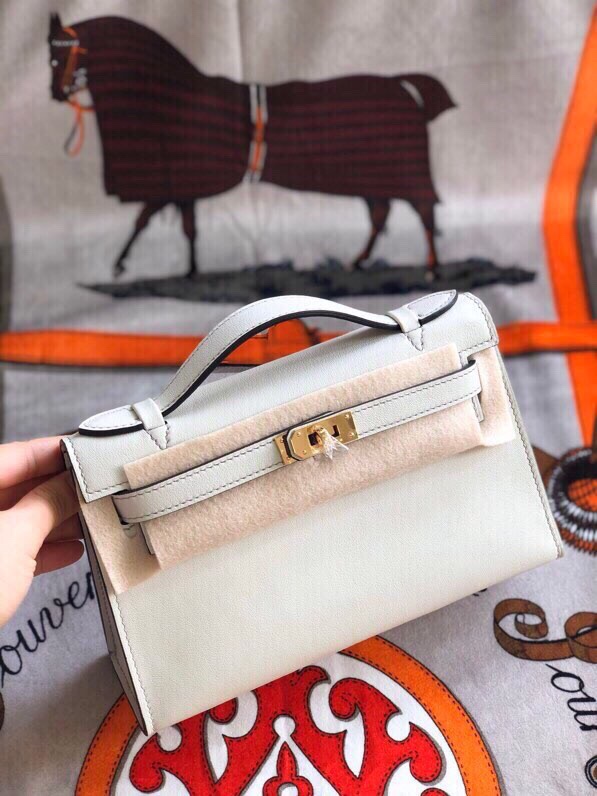 에르메스 미니 켈리백22 끄레 금장 스위프트